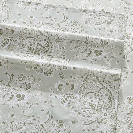 Wrangler - Parure de lit pour lit jumeau, draps soyeux et légers, parure de lit de luxe Paisley, essentiels pour dortoir (Prairieland Paisley Vert)