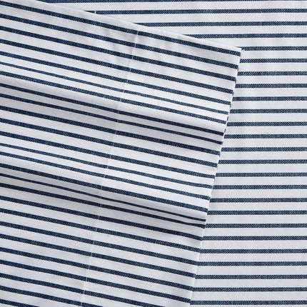Nautica - Twin XL Sheets, Cotton Percale Bedding Set, Casual Home Decor, Dorm Room Essentials (Harmead Navy, Twin XL)