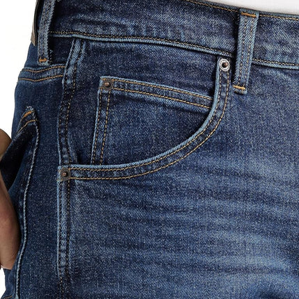 Wrangler Men's Free-to-Stretch Relaxed Fit Jean, Dark Indigo, 38W x 32L