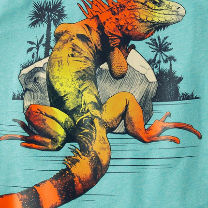 The Children's Place Boys' Gamer Short Sleeve Graphic T-Shirts,multipacks, Dino/Tiger/Iguana, Large
