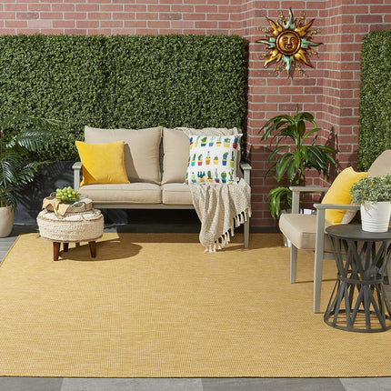 Nourison Positano 4' x 6' Yellow Fabric Modern Area Rug (4' x 6')