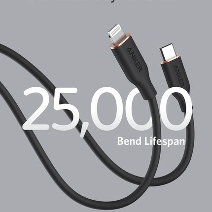 Anker <b>641</b> USB-C to Lightning Cable (Flow, 3 ft Silicone)