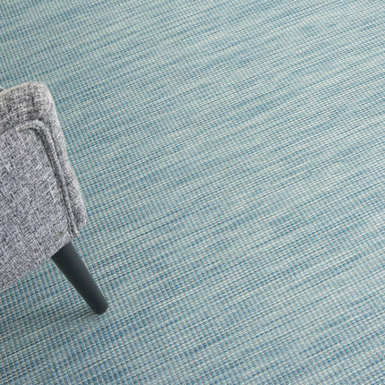 Nourison Positano Indoor-Outdoor Aqua 7' x 10' Area Rug, Easy Cleaning, Non Shedding, Bed Room, Living Room, Dining Room, Backyard, Deck, Patio (7x10)