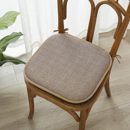 Elegant Comfort 2 Pack Chair Cushion Covers - Skid-Proof Rubber Backing - 16 x 16 Inch - Thick Dining Square Shape Seat Covers - Comfortable Textured Chair Pads with Ties - Mosaic Pattern, Taupe