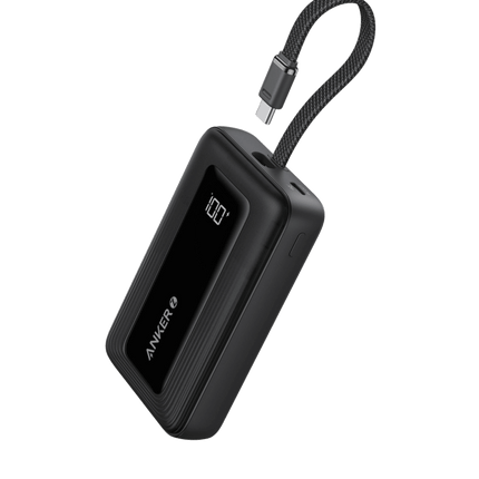 Anker Zolo Power Bank (10K, 30W) with a 5.4-inch (13.7 cm) built-in USB-C cable.