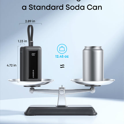 Anker Zolo Power Bank (10K, 30W) with a 5.4-inch (13.7 cm) built-in USB-C cable.