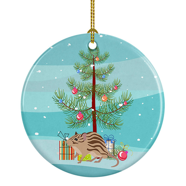 Zebra Mouse Merry Christmas Ceramic Ornament-0