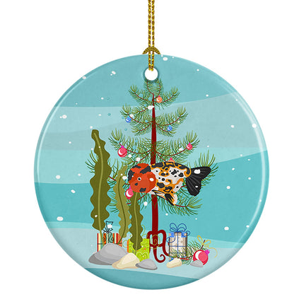 Ranchu Goldfish Merry Christmas Ceramic Ornament-0