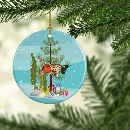 Ranchu Goldfish Merry Christmas Ceramic Ornament-1