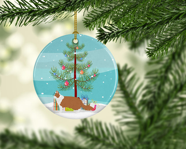 Norwegian Forest Cat Christmas Ceramic Ornament-1