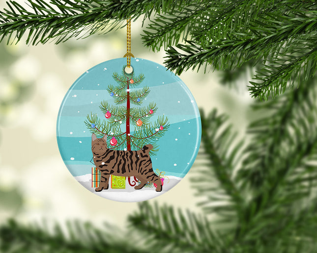 Pixie Bob Cat  Christmas Ceramic Ornament-1