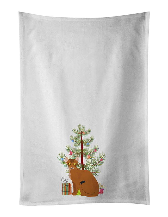Abyssinian Cat Christmas Kitchen Towel Set of 2-0