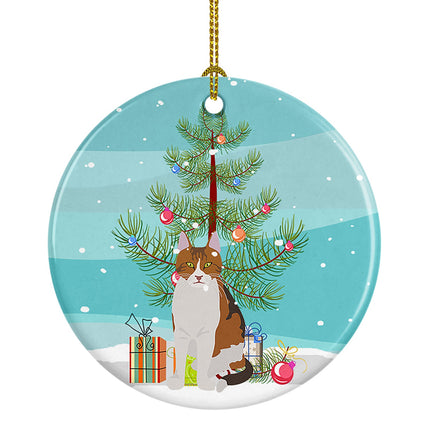 Aegean Cat Christmas Ceramic Ornament-0