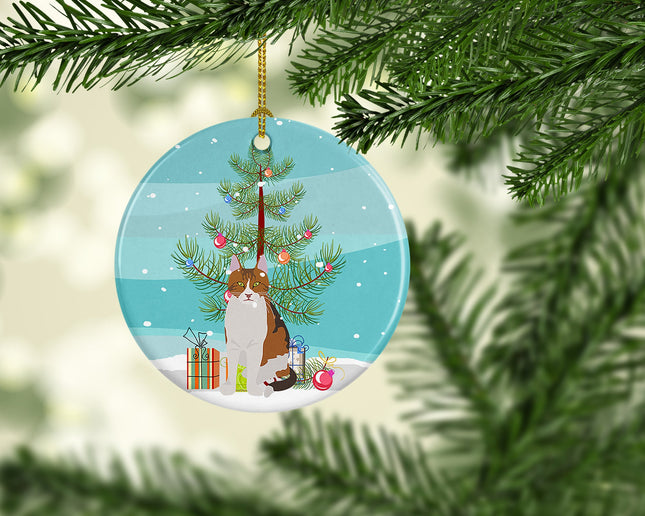 Aegean Cat Christmas Ceramic Ornament-1