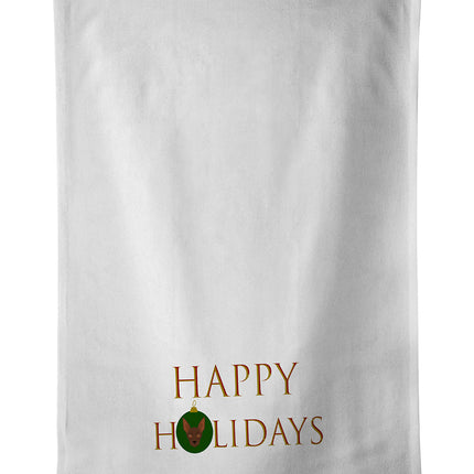Abyssinian Sand Terrier - Dog Face Happy Holidays Christmas Kitchen Towel Set of 2-0