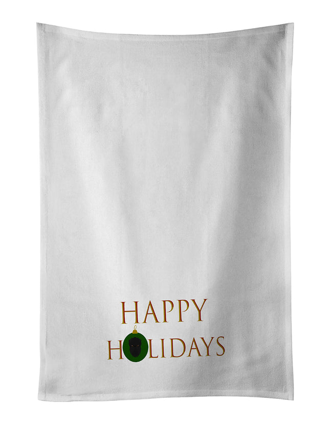 Affenpinscher - Dog Face Happy Holidays Christmas Kitchen Towel Set of 2-0