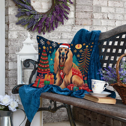 Afghan Hound Christmas Throw Pillow-3
