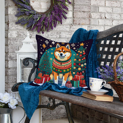 Akita Christmas Throw Pillow-3
