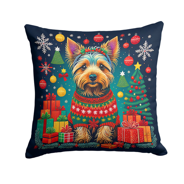 Australian Terrier Christmas Throw Pillow-0