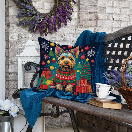 Australian Terrier Christmas Throw Pillow-3