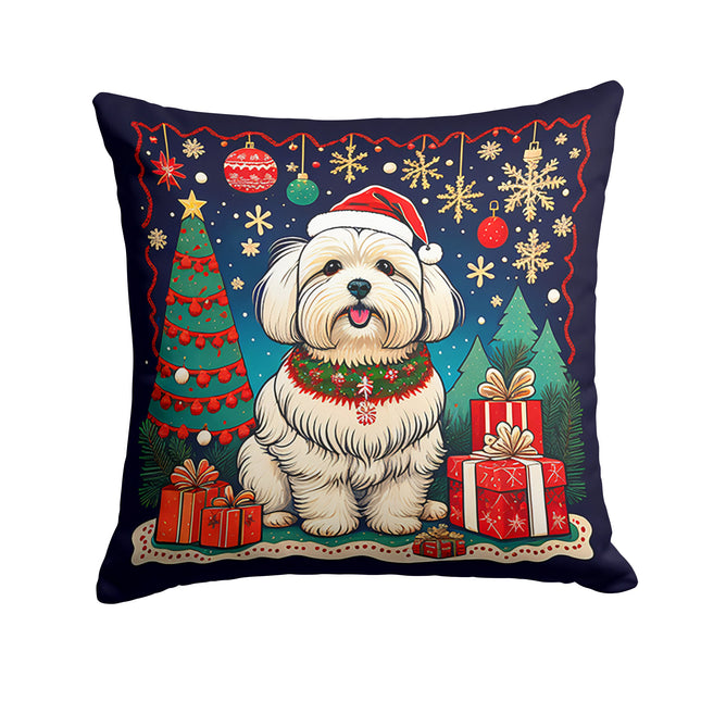 Coton De Tulear Christmas Throw Pillow-0