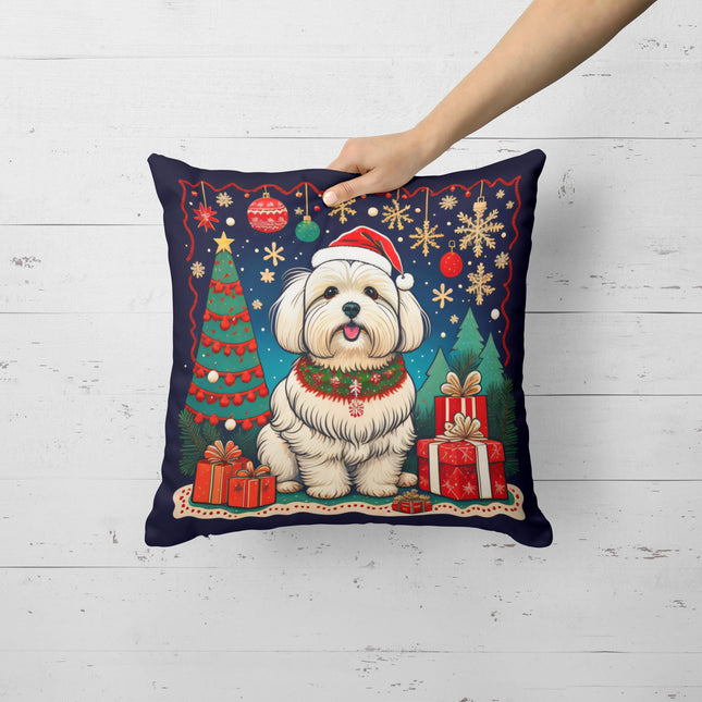 Coton De Tulear Christmas Throw Pillow-1