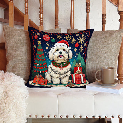 Coton De Tulear Christmas Throw Pillow-4