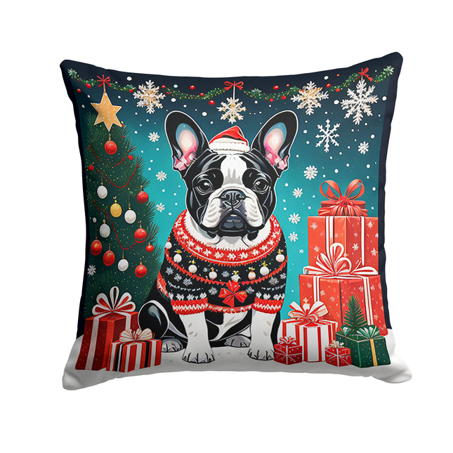 French Bulldog Christmas Throw Pillow-0