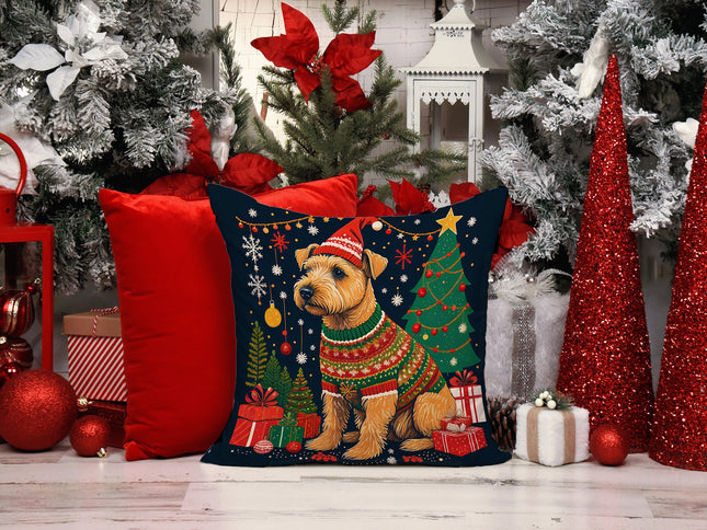 Lakeland Terrier Christmas Throw Pillow-1