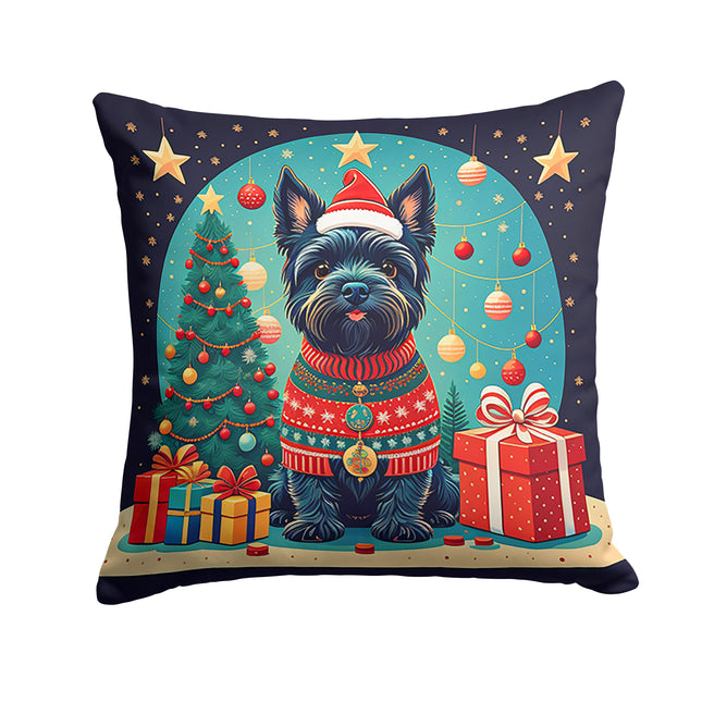 Scottish Terrier Christmas Throw Pillow-0