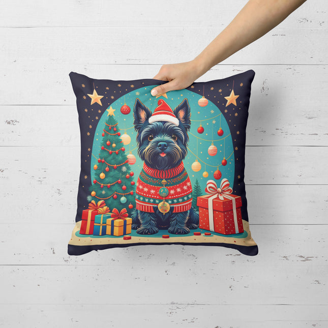 Scottish Terrier Christmas Throw Pillow-1