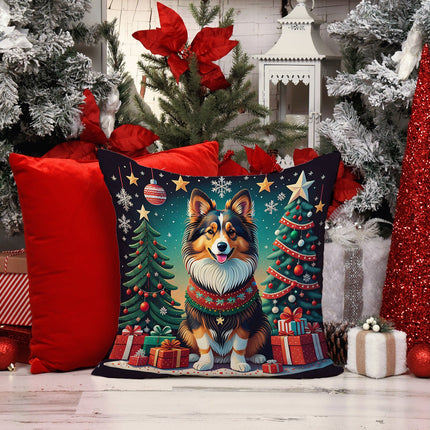 Sheltie Christmas Throw Pillow-2