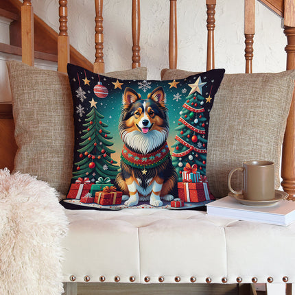 Sheltie Christmas Throw Pillow-4
