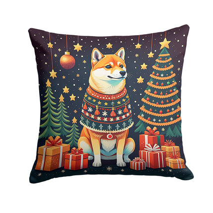 Shiba Inu Christmas Throw Pillow-0