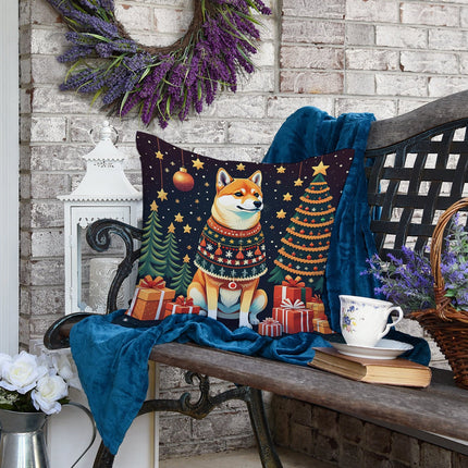 Shiba Inu Christmas Throw Pillow-3