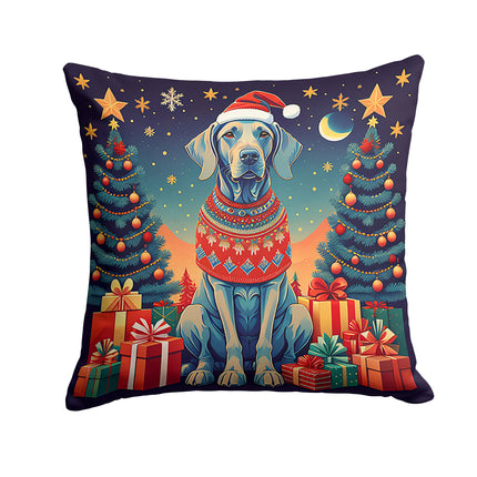 Weimaraner Christmas Throw Pillow-0
