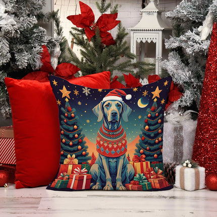 Weimaraner Christmas Throw Pillow-1