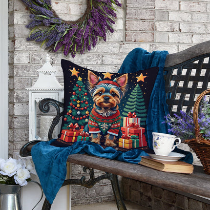 Yorkie Yorkshire Terrier Christmas Throw Pillow-3