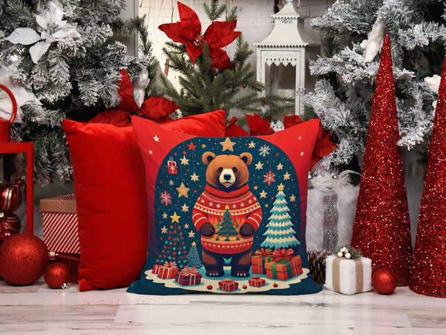 Bear Christmas Throw Pillow-1