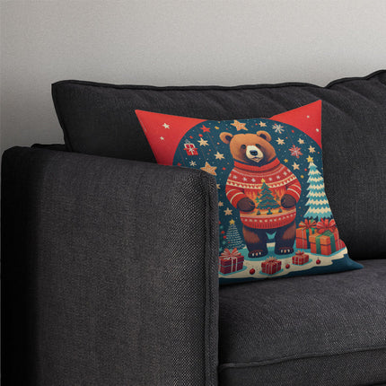 Bear Christmas Throw Pillow-2