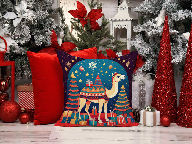Camel Christmas Throw Pillow-1