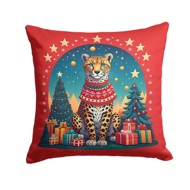 Cheetah Christmas Throw Pillow-0