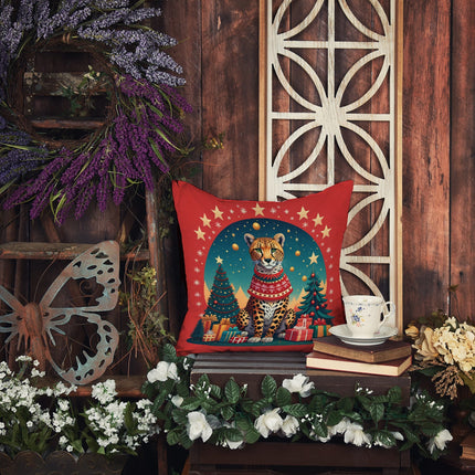 Cheetah Christmas Throw Pillow-2