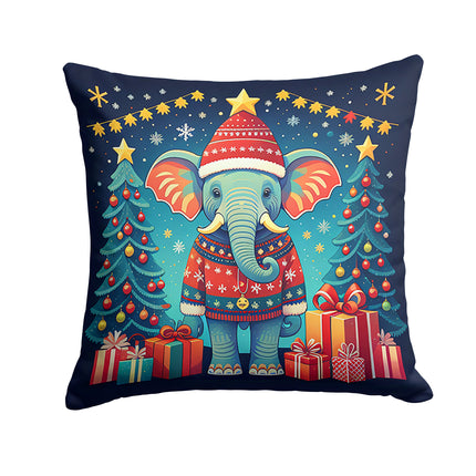 Elephant Christmas Throw Pillow-0