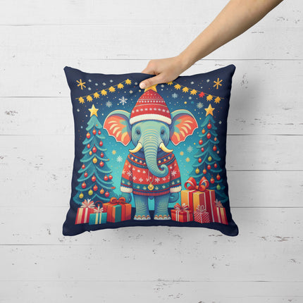 Elephant Christmas Throw Pillow-3