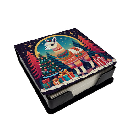 Llama Christmas PU Leather Note Paper Holder-0
