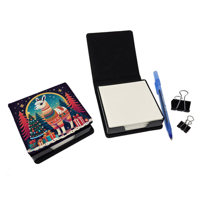 Llama Christmas PU Leather Note Paper Holder-1