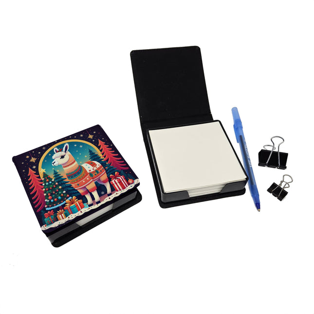 Llama Christmas PU Leather Note Paper Holder-1
