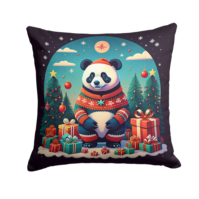 Panda Christmas Throw Pillow-0