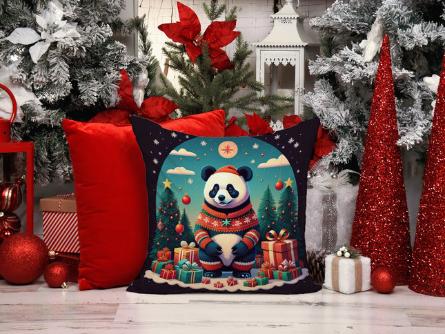 Panda Christmas Throw Pillow-1